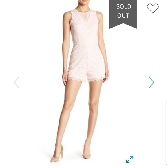 bebe Pants - BEBE Pale Pink Lace Romper NWT